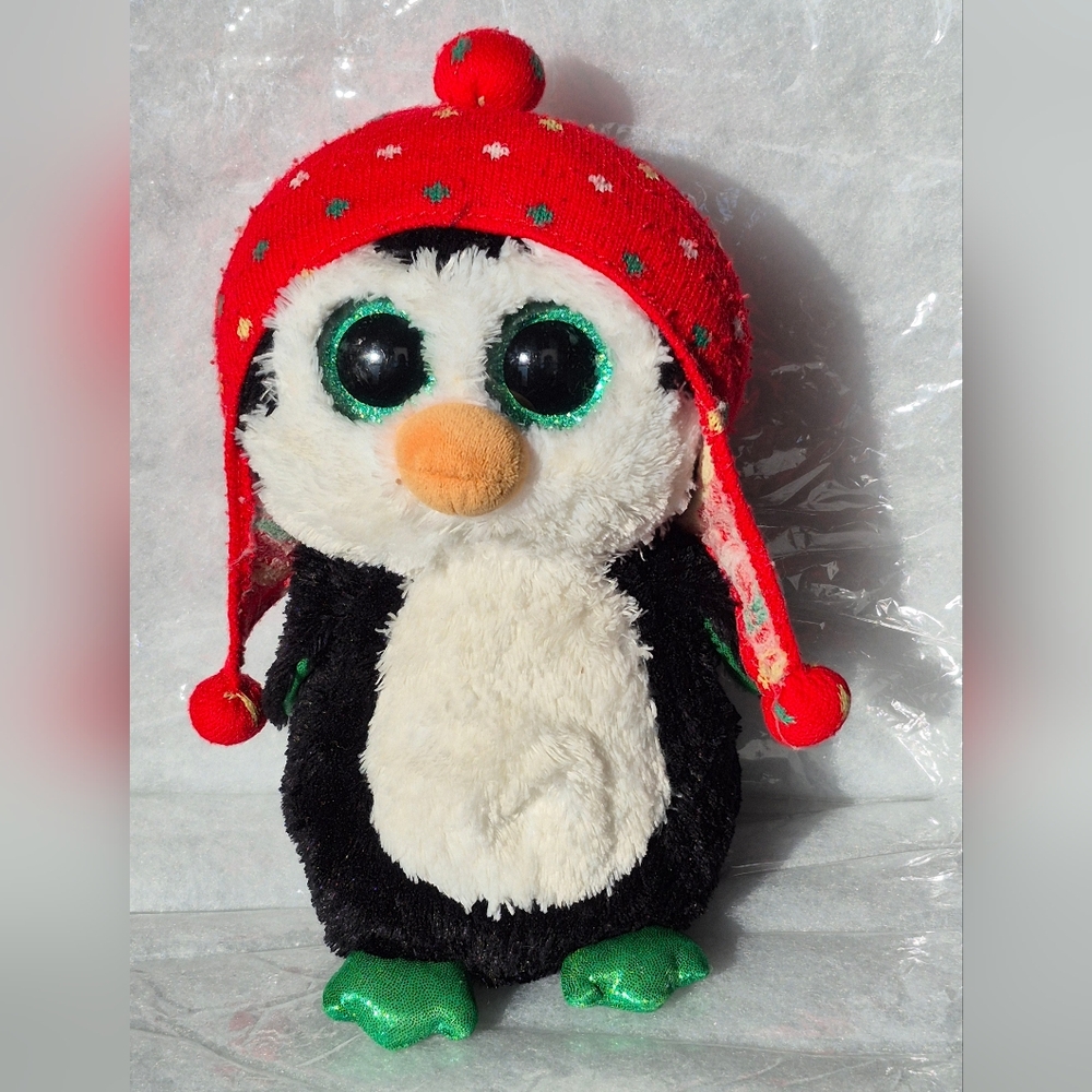 Ty Freeze the Penguin with Hat Large Beanie Boos Stuffed Plush Animal Toy 11"